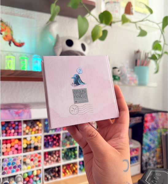 Libreta de acuarela  "Niña honguito"  modelo mini pocket