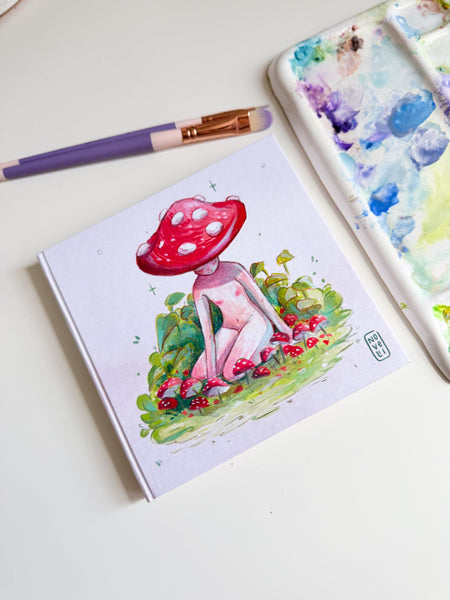 Libreta de acuarela MINI "Niña honguito"