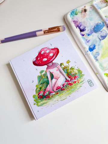 Libreta de acuarela MINI "Niña honguito"